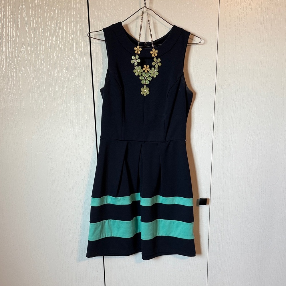 Stylish Navy and Teal Women’s Dress